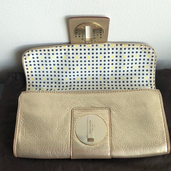 Gold Kate Spade Leather Shoulder/Clutch - Picture 3 of 7